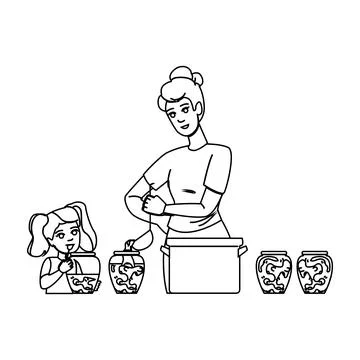 Food making homemade jam vector Stock Illustration