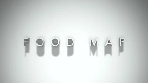 Food map 3D title animation with shadows on a white background Stock Footage 297272545