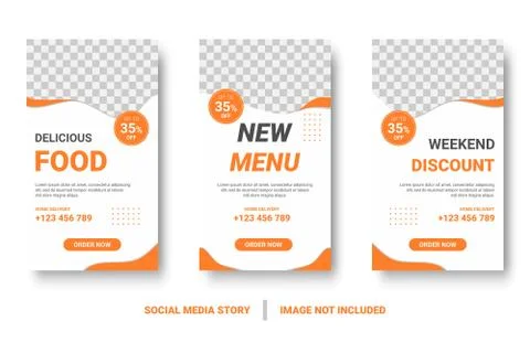 Food menu banner social media post. Stock Illustration
