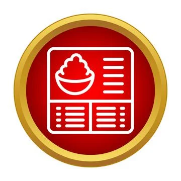 Food menu list icon indicating restaurant dining Stock Illustration