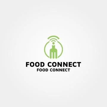 Food Network and connection vector logo design Illustrazione stock