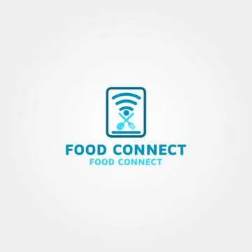 Food Network and connection vector logo design template Stock Illustration