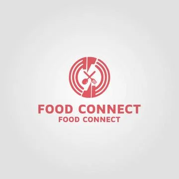 Food Network and connection vector logo design template idea Stock Illustration