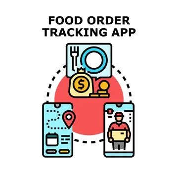 Food order tracking app concept for online delivery Stock Illustration