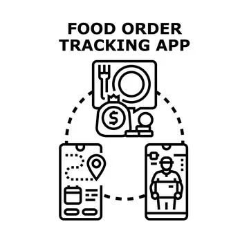 Food order tracking app concept for online delivery Stock Illustration