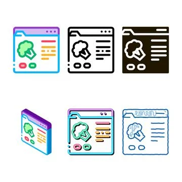 Food order web site icon stylized vector outline Stock Illustration