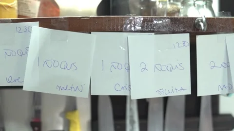 Food orders of an small restaurant, close up travelling Stock Footage 240785272