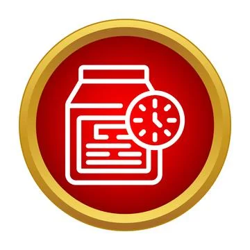 Food package delivery time tracking icon Stock Illustration