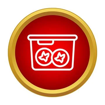Food packaging container with vegetables icon Stock Illustration