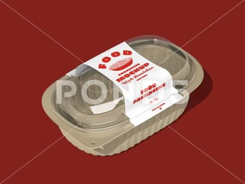 Food Packaging with Label Mockup PSD Template