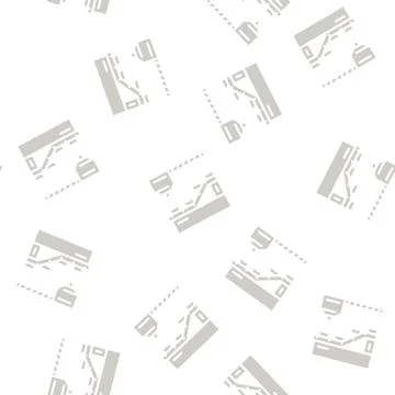Food packaging line glyph vector seamless pattern Stock Illustration