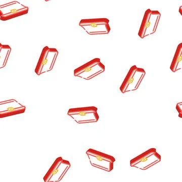 Food packaging plastic container isometric icon seamless pattern Stock Illustration