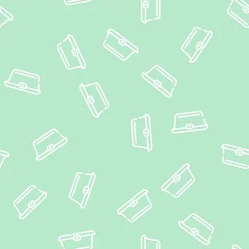 Food packaging plastic container line vector seamless pattern Stock Illustration