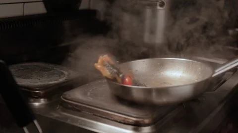 Food in the pan Stock Footage 99195862