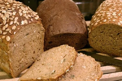 Food pattern bakery bread disc eat grain product Foto stock