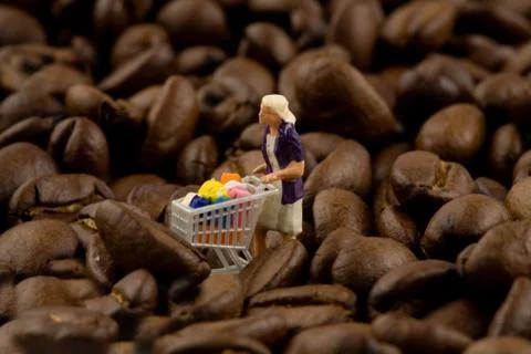 Food pattern coffee bean caffeine developing eat Foto stock