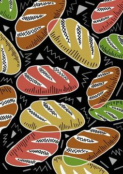 Food Pattern Doodle Design Stock Illustration