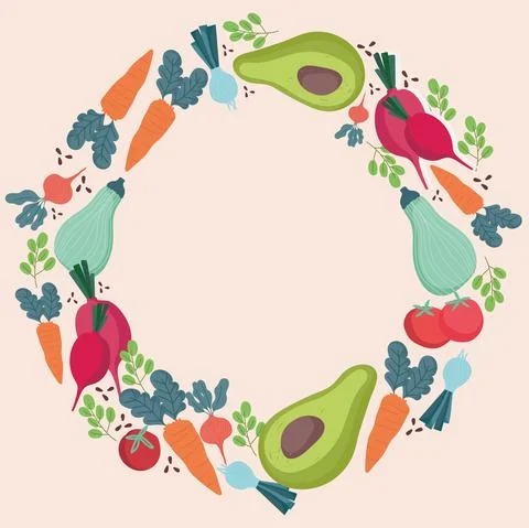 Food pattern of fresh vegetables include carrot onion radish design Stock Illustration