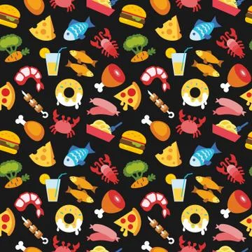 Food pattern 스톡 일러스트