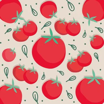 Food pattern, tomatoes leaf organic fresh vegetables Illustrazione stock
