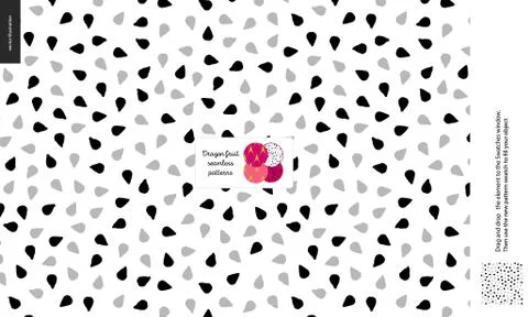 Food patterns, fruit, dragonfruit Stock Illustration