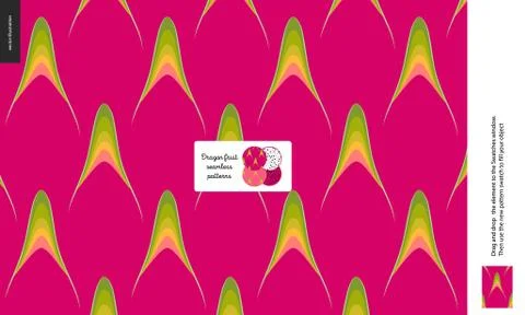 Food patterns, fruit, dragonfruit Stock Illustration