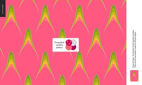 Food patterns, fruit, dragonfruit Stock Illustration