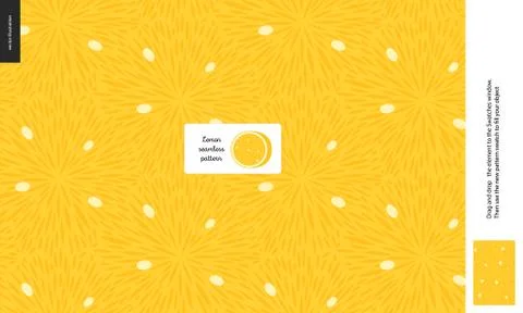 Food patterns, fruit, lemon Stock Illustration