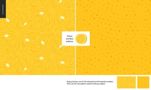 Food patterns, fruit, lemon Stock Illustration