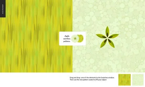 Food patterns, fruit, light green apple Illustrazione stock