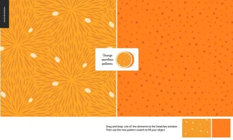 Food patterns, fruit, orange Stock Illustration