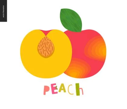 Food patterns, fruit, peach Stock Illustration