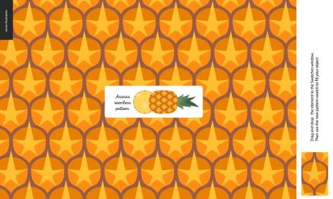 Food patterns, fruit, pineapple Stock Illustration