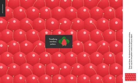 Food patterns, fruit, raspberry Stock Illustration