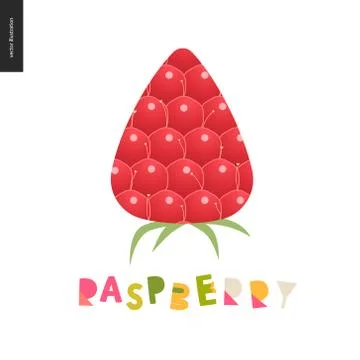 Food patterns, fruit, raspberry postcard 스톡 일러스트
