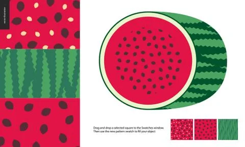 Food patterns, fruit, watermelon Stock Illustration