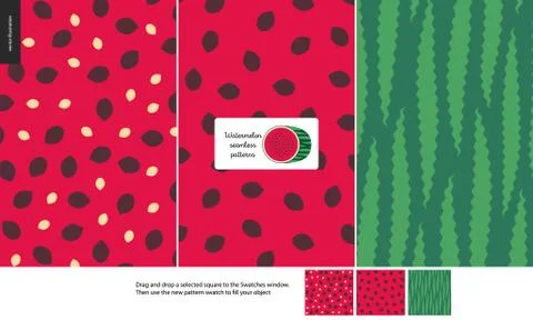 Food patterns, fruit, watermelon Stock Illustration