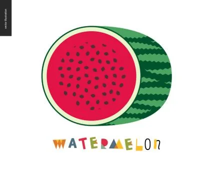 Food patterns, fruit, watermelon postcard Stock Illustration