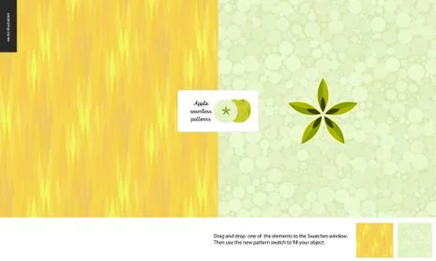 Food patterns, fruit, yellow apple Illustrazione stock