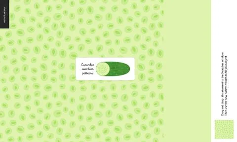 Food patterns, vegetable, cucumber Stock Illustration