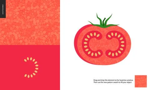 Food patterns, vegetable fruit, tomato Stock Illustration