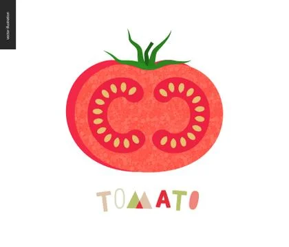 Food patterns, vegetable fruit, tomato Illustration