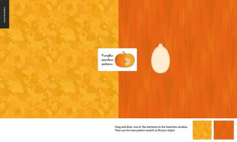 Food patterns, vegetable, pumpkin Stock Illustration