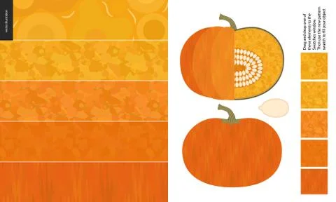 Food patterns, vegetable, pumpkin Stock Illustration