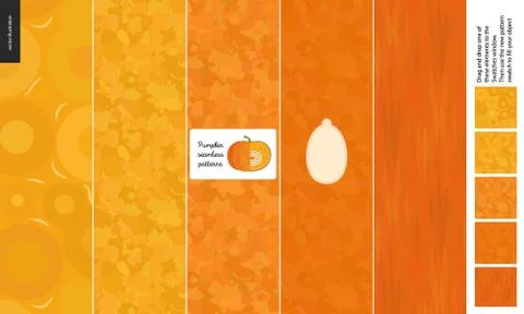 Food patterns, vegetable, pumpkin Stock Illustration