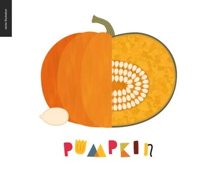 Food patterns, vegetable, pumpkin Stock Illustration