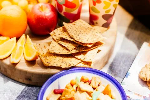 Food in picnic setting Stock Photos
