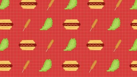 Food Pixel Design Background Illustrazione stock