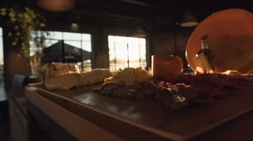 Food on a plank Stock Footage 85832939