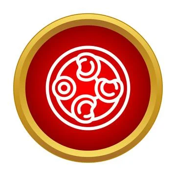 Food plate icon on red button Stock Illustration